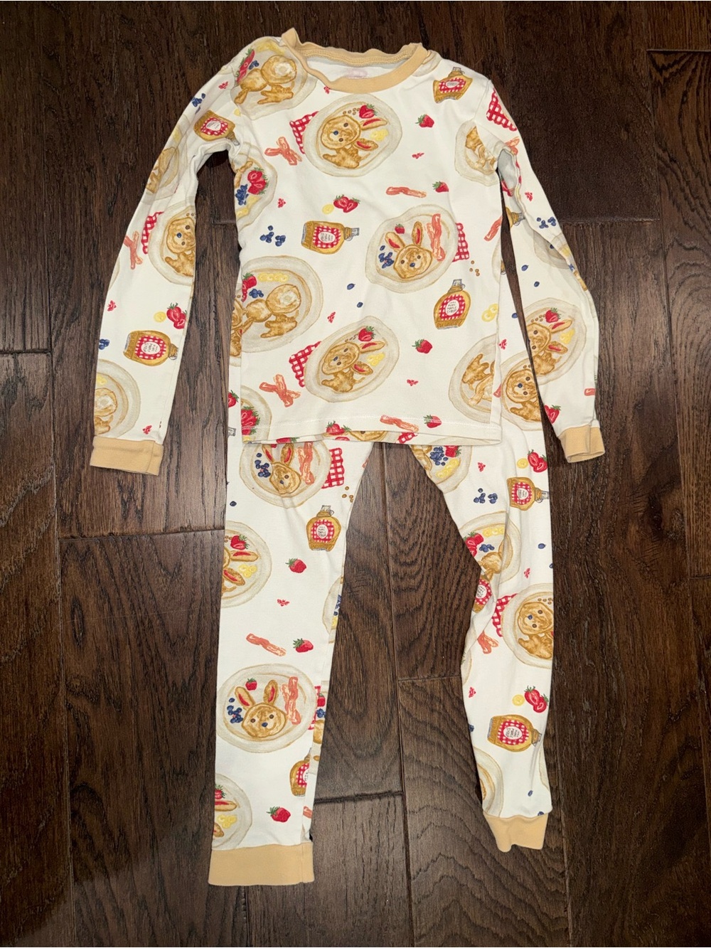 Burt's Bees Cream Bunny & Breakfast Print Kids Pajama Set